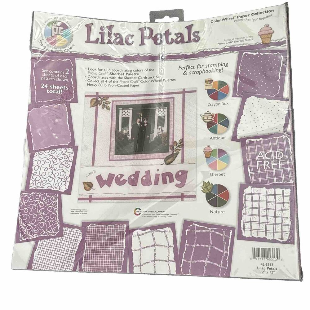 Color Wheel Paper Collections Lilac Petals 24 Sheets Sherbet‎ Palette Scrapbook